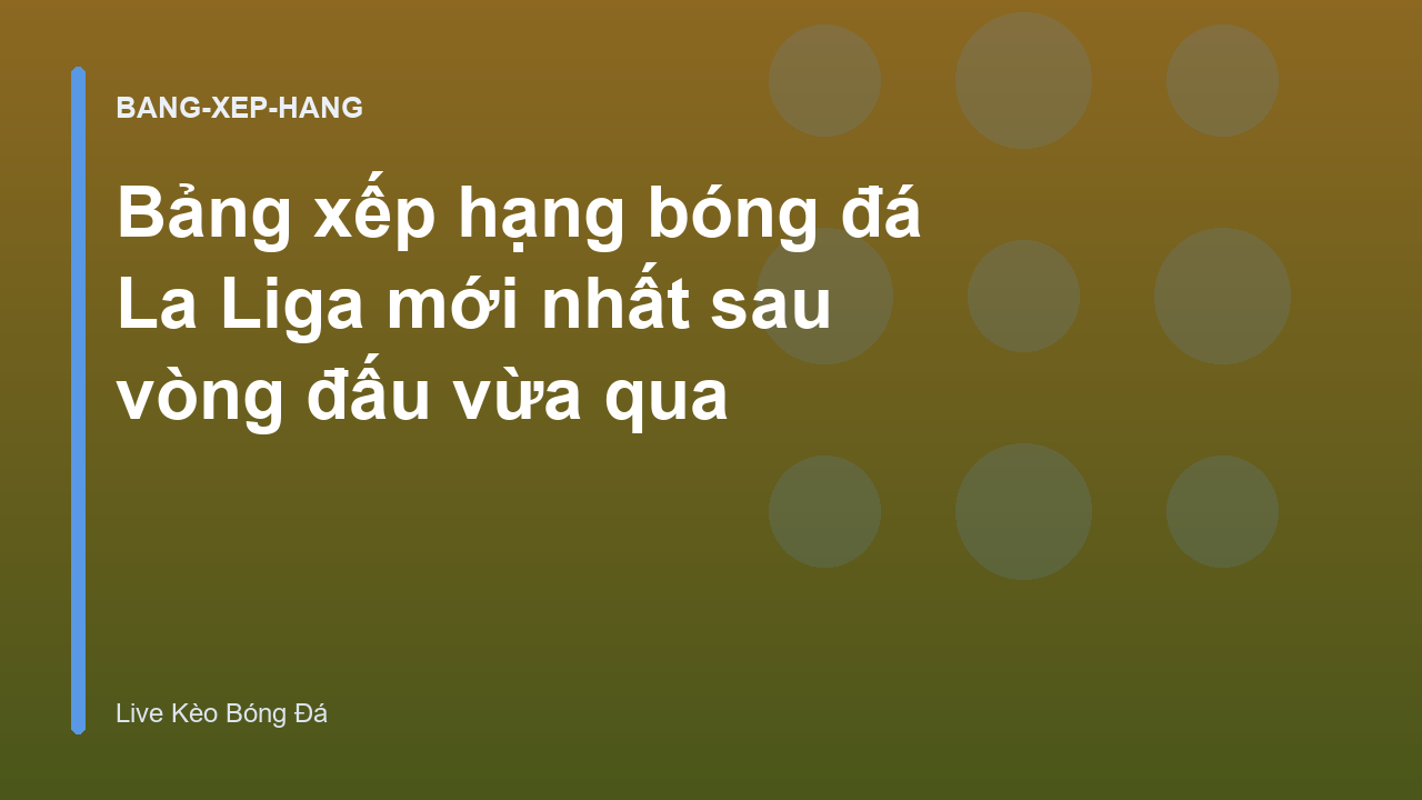 Bảng xếp hạng bóng đá La Liga mới nhất sau vòng đấu vừa qua